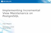Implementing Incremental View Maintenance on PostgreSQL · Syntax for Incremental View Maintenance (provisional) Execute query scripts in pg_ivm_query. 1.Delete old tuples from the