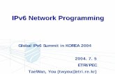 IPv6 Network Programming · Step 2: IPv6 is available at network level unless applications remain unchanged Step 3: Application are ready to simultaneously on IPv4 and IPv6 Step 4: