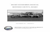 ROAD STANDARDS MANUAL BONNER COUNTY, IDAHO · 2017-12-11 · RAFFI . Clearl Defined Clearl Defined Clearl Clear Defined . GENERAL MAINTENANCE PROC . Sto in Si Re . 10.2 GRAVEL ROAD