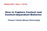 How to Capture Context and Context-dependent Behavior · How to Capture Context and Context-dependent Behavior Tetsuo Tamai (Hosei University) EASSy 2015 (Sep. 7, 2015)