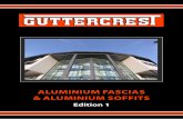ALUMINIUM FASCIAS & ALUMINIUM SOFFITS - Guttercrest · 4 Aluminium Fascias & So˜ts Tapered Arrowhead So˜t Planks, 1.5m Diameter Centre Circle Panel, Pro˚led Fascia. Bullnose Fascia