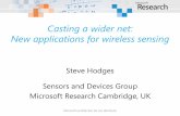 Casting a wider net: New applications for wireless sensing...Oct 18, 2007  · Casting a wider net: New applications for wireless sensing Microsoft confidential. Do not distribute.
