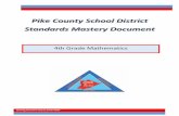 4th Grade Mathematics - Pike County Schools standards... · Standards Mastery Document 4th Grade Mathematics 2 Back to Table of Contents The Standards Mastery Document is designed