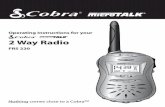 2 Way Radio - Voice Communications Inc. - GMRS microTALK Manuals/FRS220_Eng.pdf2-way Radio. Properly used, this Cobra® product will give you many years of reliable service. Customer