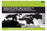 Regional Trade Agreements vs. Multilateral Trading System · Regional Trade Agreement vs. Multilateral Trading System 7 As a result, on the one hand, there is the undeniable fact