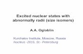 Excited nuclear states with abnormally radii (size …nuclphys.sinp.msu.ru/conf/nucleus2015/Ogloblin.pdfPredictions: * Neutron halos in excited states A.I. Baz’, Threshold states