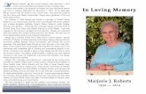 Marjorie Jean Adams, the daughter of Hubert and Elsie ... · M arjorie Roberts, age 88, of Sioux Rapids, Iowa died May 2, 2019 at the Community Memorial Health Center in Hartley,