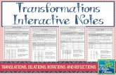Transformation Interactive NotesThis product involves four pages of interactive notes on translations, dilations, rotations and reflections. Each note page provides an opportunity