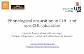 Phonological acquisition in CLIL- and non-CLIL-education Phonological acquisition in CLIL- and non-CLIL