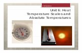 1 Temperature Unit 6: Heat Temperature Scales …...Temperature Scales The Celsius temperature scale is the scale used most often in the world today. The scale is named after Anders
