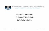 PHY1025F PRACTICAL MANUAL - UCT Physics Department · 2016 PHY1025F Practical Manual 10 v1.1 – January 2016 Let the cart go from the top of the track (start the cart about 30 cm