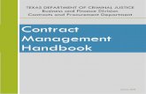 Contract Management Handbook - Texas Department of Criminal … · 2020-01-31 · Texas Department of Criminal Justice. Contract Management Handbook. Page . 2. P. URCHASING . A. CCOUNTABILITY