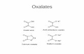 Oxalates - USDA · Calcium in blood replaces ion on oxalic acid to form Ca-oxalate crystals, resulting in ionic imbalance and shock. 2. Uremia Oxalate crystals damage tubles in kidneys