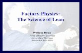 Factory Physics: The Science of Lean · Factory Physics: The Science of Lean Wallace Hopp Ross School of Business. University of Michigan. Ann Arbor, MI 48109