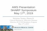 AMS Presentation SHARP Symposium May 17 , 2019 · 2019-05-14 · AMS Presentation SHARP Symposium May 17th, 2019 ... 81.5 82.8 80.8 86.3 79.5 77.8 76.4 0 20 40 60 80 100 120 140 0