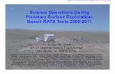 Science Operations During Planetary Surface Exploration ... · Science Operations During Planetary Surface Exploration: Desert-RATS Tests 2009-2011 Dr. Barbara Cohen NASA Marshall