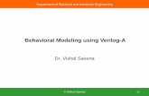Behavioral Modeling using Verilog-A Notes/VerilogA Modeling.pdf · Verilog-AMS Verilog-AMS is an extension of Verilog-A to include digital Verilog co-simulation functionality Works