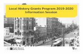 Local History Grants Program Information Session DRAFT 20191120.ppt · 2020-02-13 · Funded Projects This year’s recipients include: • Ballarat and District Aboriginal Co‐operative