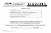Commonwealth of Australia Gazette · The Australian Customs Service (Customs) publishes the Commonwealth of Australia Tariff Concessions Gazette (the Tariff Concessions Gazette) free
