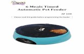 6 Meals Timed Automatic Pet Feeder · 2015-03-16 · Qpets 6 Meals Timed Automatic Pet Feeder can be set to feed your pet up to six different times in one day. Feeding time(s) and