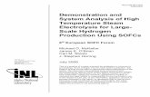 Demonstration and System Analysis of High Temperature .../67531/metadc... · Demonstration and System Analysis of High Temperature Steam Electrolysis for Large-Scale Hydrogen ...