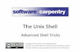 The Unix Shell - Software Carpentry · Unix Shell Advanced Shell Tricks First, let’s revisit redirection… $ ls *.pdb > files But what about adding this together with other results
