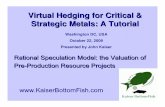 Virtual Hedging for Critical & Strategic Metals: A TutorialVirtual Hedging for Critical & Strategic Metals: A Tutorial Washington DC, USA October 22, 2009 ... supply in exchange for