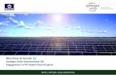 Maschinen & Technik, Inc. Syntegra Solar International AG … · 2019-01-22 · 2013 – 2014 Construction in summer 2014 8 MWp PV Power Plant, connected to utilities' grid under
