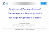 Status and Perspectives of Photo Injector Developments for ... · Test #2 data. Frank Stephan (DESY) at Erice, October 2005 16 P I T Z Photo Injector Test Facility Zeuthen Source