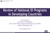 Review of National ID Programs in Developing Countries ID Programs Overview_Myanmar...Review of National ID Programs in Developing Countries Pierre Biscaye University of Washington