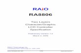 RAiO RA8806 - Newhaven Display International, Inc.RA8806 3. Block Diagram Figure 3-1. is the internal block diagram of RA8806. The RA8806 consists of two Display Data RAM, Font ROM,