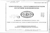 UNIVERSAL DOCUMENTATION SYSTEM HANDBOOK · The UDS endeavors to standardize the efforts of all agencies who seek support in conducting operations on the various ranges. The illustrations