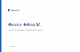 4finance Holding SA · This presentation is based on the economic, regulatory, market and other conditions as in effect on the date hereof. It should be understood that subsequent