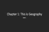 Chapter 1: This is Geography...•Types of Diffusion: •Relocation/Migration Diffusion •Physical spread of cultures, ideas, and diseases through people •Characteristics spread