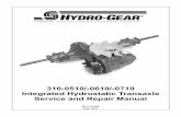 310-0510/-0610/-0710 Integrated Hydrostatic Transaxle ... · The loss of hydrostatic drive line power may result in the loss of hydrostatic braking capabil-ity. Proper brake maintenance