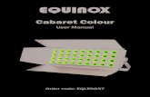 Cabaret Colour - ESR · 2019-11-02 · Cabaret Colour User Manual 4 Technical specifications 01 - LED display 02 - Function buttons 03 - 3-Pin DMX input 04 - 3-Pin DMX output 05 -