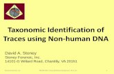 Taxonomic Identification of Traces using Non-human DNA · 1 Taxonomic Identification of Traces using Non-human DNA David A. Stoney Stoney Forensic, Inc. 14101-G Willard Road, Chantilly,