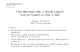 New development of digital beacon receiver based on GNU Radio · New development of digital beacon receiver based on GNU Radio Abstract • We developed a simple digital receiver