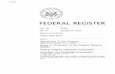 Department of the Treasury Board of Governors of the Federal … · 2017-02-04 · 5536 Federal Register/Vol. 79, No. 21/Friday, January 31, 2014/Rules and Regulations DEPARTMENT