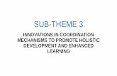SUB-THEME 3 - UNESCO Bangkok · SUB-THEME 3 INNOVATIONS IN COORDINATION MECHANISMS TO PROMOTE HOLISTIC DEVELOPMENT AND ENHANCED LEARNING . ... School Education Act 1996 Child Care