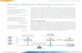 Ahsay VMware Backup Solution v7Ahsay VMware Backup Solution v7 | Datasheet Backup through vCenter or a standalone machine Ahsay VMware backup solution can be deployed in VMware environment
