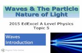 2015 EdExcel A Level Physics Topic 5 · 2018-09-18 · 2015 EdExcel A Level Physics Topic 5 Waves Introduction. What is a wave? A wave is a phenomenon in which energy is transferred