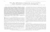 3348 IEEE TRANSACTIONS ON INFORMATION THEORY, VOL. 63, … · 2017-05-21 · 3348 IEEE TRANSACTIONS ON INFORMATION THEORY, VOL. 63, NO. 6, JUNE 2017 On the Minimax Capacity Loss Under