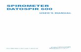 SPIROMETER DATOSPIR 600 - sibelmed.com · Spirometer DATOSPIR 600 10 Itrtio 511-900-MU2 • REV. 2.02 1. INSTRUCTIONS FOR USE AND INSTALLATION 1.1. INTRODUCTION The spirometer DATOSPIR-600