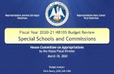 Fiscal Year 2020-21 HB105 Budget Review Special Schools and Commissions · 2020-03-18 · Fiscal Year 2020-21 HB105 Budget Review House Committee on Appropriations by the House Fiscal