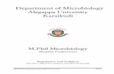 Department of Microbiology · Dissertation report submitted by the student. Viva-Voce will be conducted jointly with the following members - H.O.D – Member of the Viva Examination,