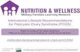 International Lifestyle Recommendations for Polycystic Ovary … · 2019-03-27 · – Jarrett and Lujan (2017) • Included N = 22 studies with ovulation as primary outcome. •