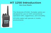 HT 1250 Introduction - Trainex · selected mode or channel will be shown in the LCD Display. The HT1250 Portable radio supports 16 conventional channels. · LED Indicator. Indicates