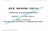 JEE MAIN 2015  · 2015-04-24 · JEE (MAIN) ONLINE EXAMINATION 2015 | DATE: 11-04-2015 PHYSICS 7. For the LCR circuit, shown here, the current is observed to lea the applied voltage.