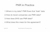 PNR in Practice - HasbrouckPNR in Practice 1.Where is my data? PNR flows that “leak” data 2.How do travel companies use PNR data? 3.How does DHS use PNR data? 4.What does this